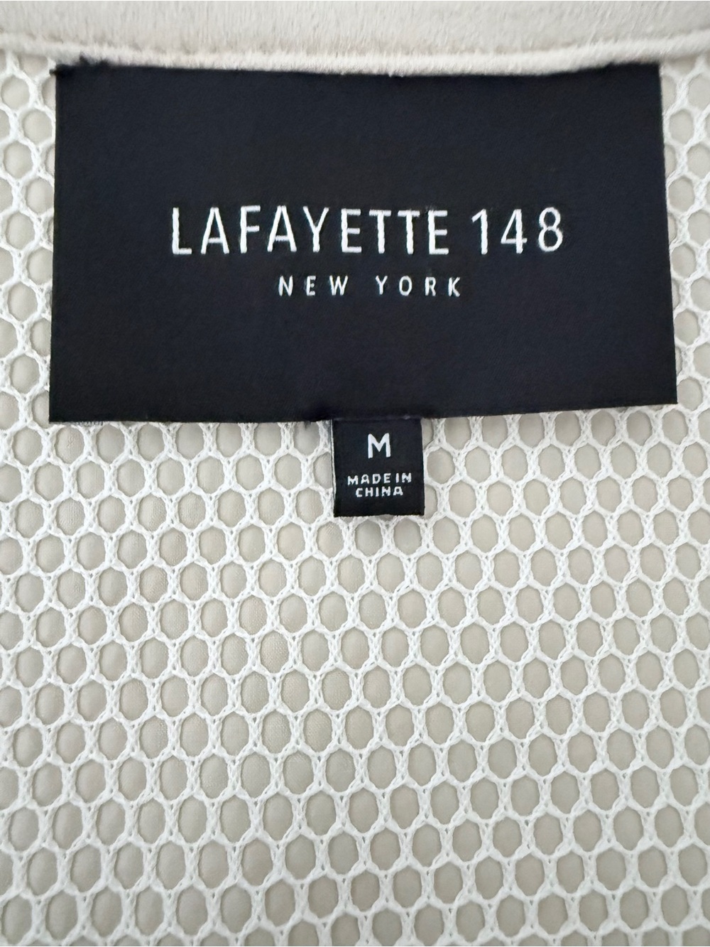 Lafayette 148 New York honeycomb ivory open front light jacket med - Picture 6 of 7